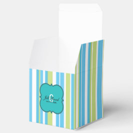 青とライムグリーンストライプの フェイバーボックス