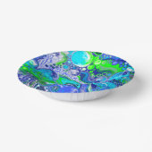 青とライムグリーンマーブルスワーズバースデーパーティー ペーパーボウル (傾斜あり)