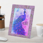 青とラベンダーピーコック 台座サイン (インサイチュ)