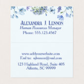 青とラベンダーワイルドフラワーガーデンを折り畳み 名刺 (内部フラット)