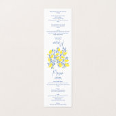 青と下のつる植物結婚式のレセプションメニュー (外部フラット)