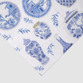 青と中国の白のフローラヴィンテージジンジャーズ 薄葉紙 (詳細)