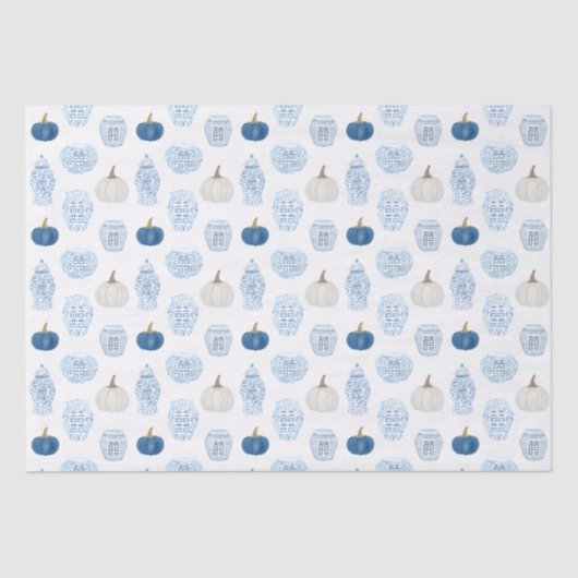 青と名門私立校風の白かぼちゃしょうがジャース秋 薄葉紙 (正面)