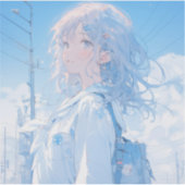 青と夏/Blue and Summer | 東京娘 GenerartiveAI シール (正面)