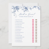 青と彼は彼女はブライダルシャワーのゲームカードを言った 招待状 (正面)