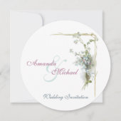 青と忘れ桃結婚の鼻 招待状 (正面)