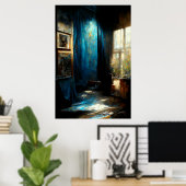 青と感傷的なジャズインスパイアズ絵画の ポスター (ホームオフィス)