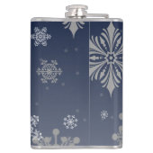 青と明メリーるい雪の結晶クリスマス フラスク (裏面)