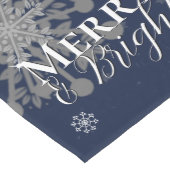 青と明メリーるい雪の結晶クリスマス ミディアムテーブルランナー (コーナー)