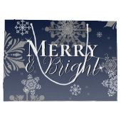 青と明メリーるい雪の結晶クリスマス ラージペーパーバッグ (裏面)