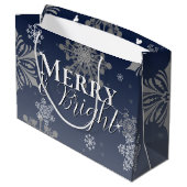 青と明メリーるい雪の結晶クリスマス ラージペーパーバッグ (裏面アングル)