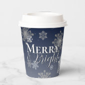 青と明メリーるい雪の結晶クリスマス 紙コップ (裏面)
