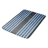青と木炭の五ストライプ柄 バスマット (アングル)
