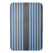 青と木炭の五ストライプ柄 バスマット (正面縦)