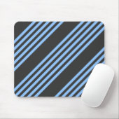 青と木炭の五ストライプ柄 マウスパッド (マウス)