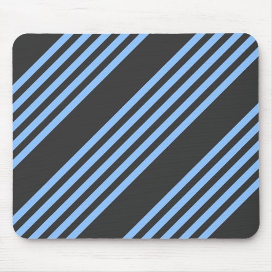 青と木炭の五ストライプ柄 マウスパッド (正面)