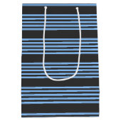 青と木炭の五ストライプ柄 ミディアムペーパーバッグ (裏面)