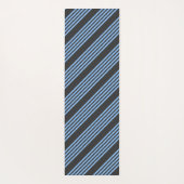 青と木炭の五ストライプ柄 ヨガマット (裏面)