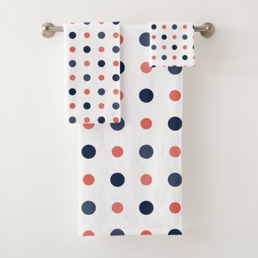 青と桃のドット バスタオルセット (インサイチュ)