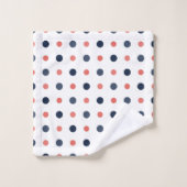 青と桃のドット バスタオルセット (ウォッシュタオル)