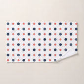 青と桃のドット バスタオルセット (ハンドタオル)