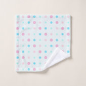 青と桃のドット バスタオルセット (ウォッシュタオル)