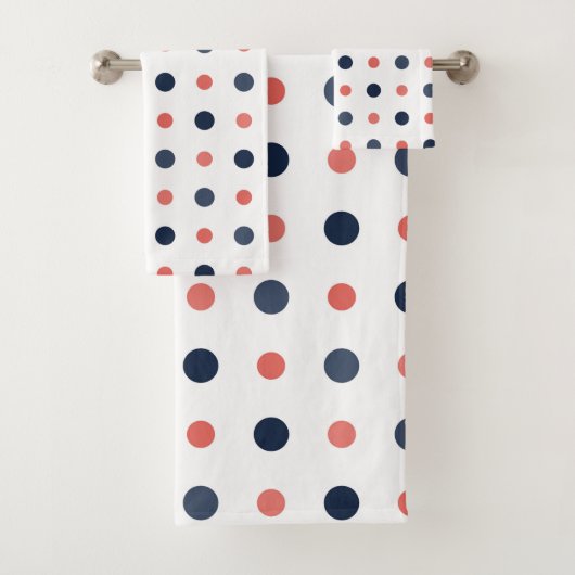 青と桃のドット バスタオルセット (インサイチュ)