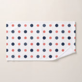 青と桃のドット バスタオルセット (ハンドタオル)