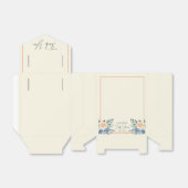 青と桃の水色フローラ赤ちゃんシャワー フェイバーボックス (折り畳みなし)