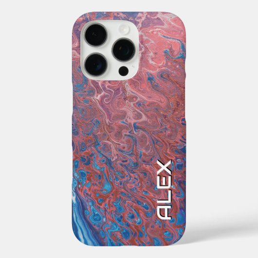 青と桃の絵を描渦巻き – ソフト抽象芸術パターン Case-Mate iPhoneケース (裏面)