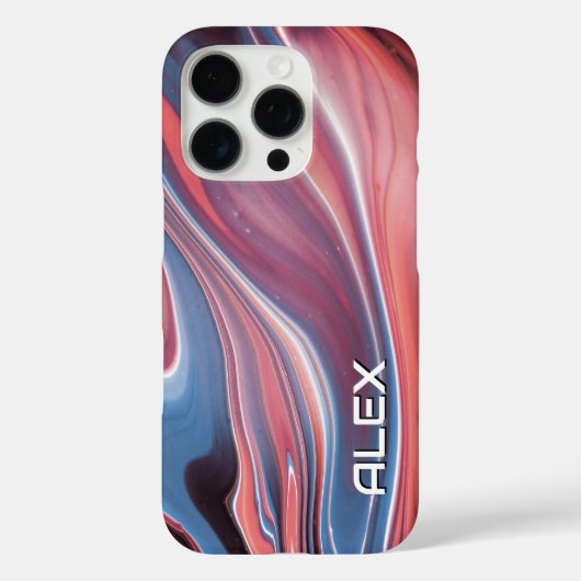 青と桃の絵を描渦巻き – ソフト抽象芸術パターン Case-Mate iPhoneケース (裏面)