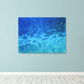 青と水色のステンドグラス キャンバスプリント (インサイチュ (ウッドフロア))