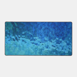 青と水色のステンドグラス デスクマット