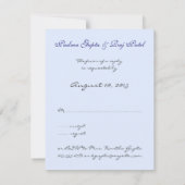 青と水色のペイズリー結婚式招待状 RSVP (裏面)