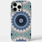 青と水色の曼荼羅　～幾何学的なシンメトリー～ Case-Mate iPhoneケース (裏面)