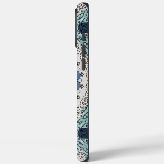 青と水色の曼荼羅　～幾何学的なシンメトリー～ Case-Mate iPhoneケース (裏面 / 左)