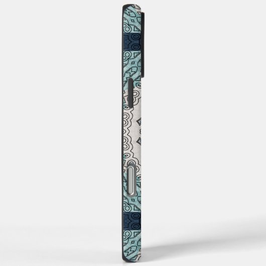 青と水色の曼荼羅　～幾何学的なシンメトリー～ Case-Mate iPhoneケース (裏面 / 右)