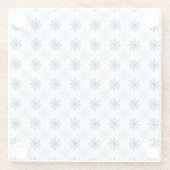 青と水色の花模様コースター ガラスコースター (裏面)