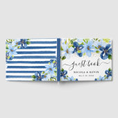 青と海軍の花の金ゴールド結婚枠 ゲストブック (全面)