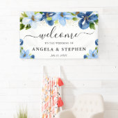 青と海軍の花結婚の歓迎 横断幕 (インサイチュ)