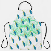 青と消音 – 黄色の雨のシャワー エプロン (正面)