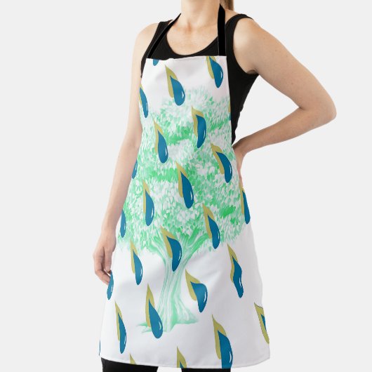 青と消音 – 黄色の雨のシャワー エプロン (インサイチュ)