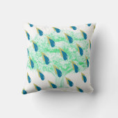 青と消音 – 黄色の雨のシャワー クッション (裏面)