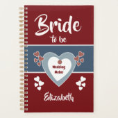 青と深い赤の花嫁は結婚のノート プランナー手帳 (正面)