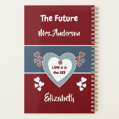 青と深い赤の花嫁は結婚のノート プランナー手帳 (裏面)