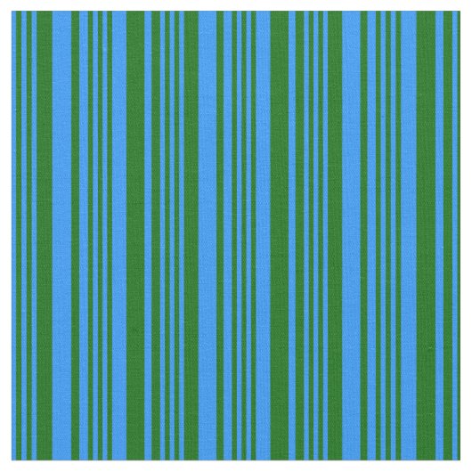 青と濃い緑の線パターン ファブリック (クローズアップ)