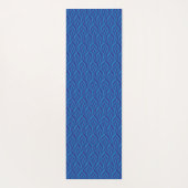 青と濃い青の葉の渦巻きパターン（の模様が）ある ヨガマット (裏面)