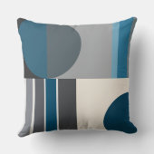 青と灰の幾何学模様 クッション (裏面)