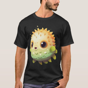 青と灰色のキュートなタツノオトシゴのタトゥースタイル Tシャツ