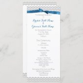 青と灰色のジグザグパターン結婚式 プログラム (正面/裏面)
